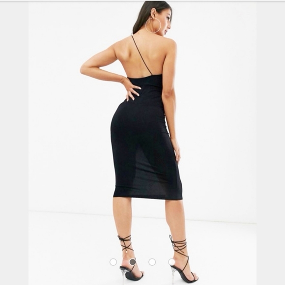 ASOS Design one shoulder Black Dress - Picture 2 of 2